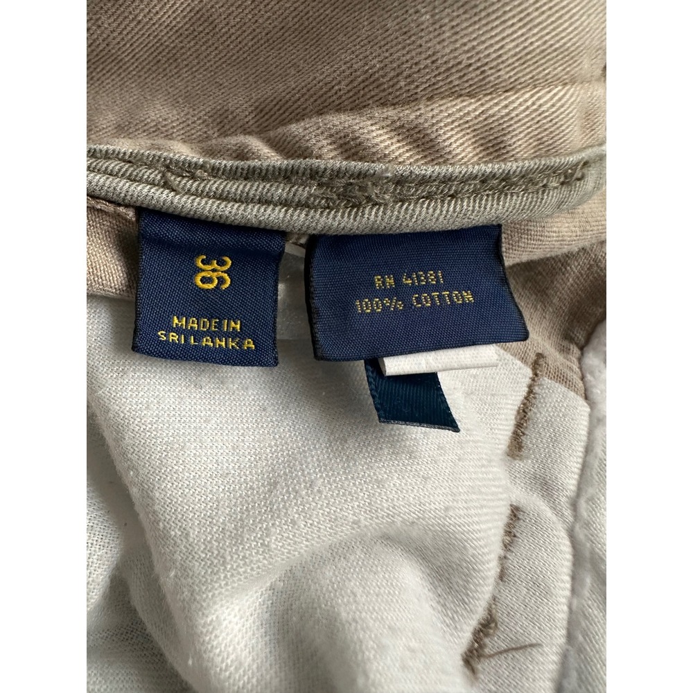 Polo Ralph Lauren Mens Tan Khaki Classic Polo Chino Cargo Shorts Size 36 Cotton - Picture 8 of 10